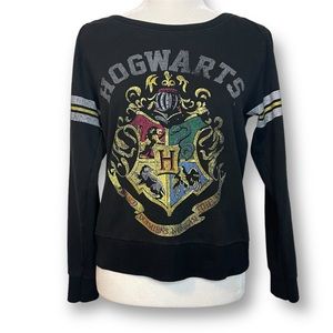 Harry Potter Dark Vintage Hogwarts Crest Sweatshirt-Varsity Style